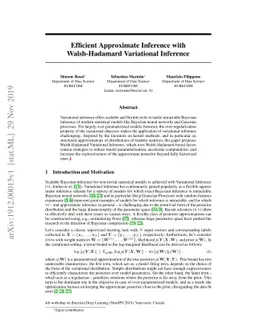 Efficient Approximate Inference with Walsh-Hadamard Variational
  Inference