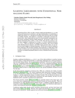 Learning Likelihoods with Conditional Normalizing Flows