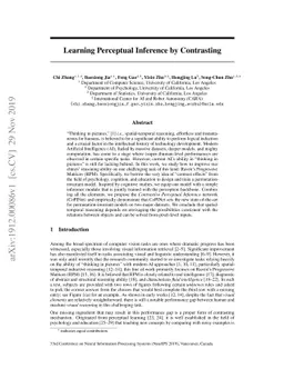 Learning Perceptual Inference by Contrasting