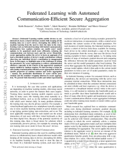 Federated Learning with Autotuned Communication-Efficient Secure
  Aggregation