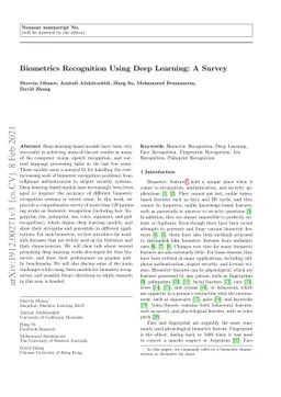 Biometrics Recognition Using Deep Learning: A Survey