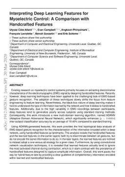 Interpreting Deep Learning Features for Myoelectric Control: A
  Comparison with Handcrafted Features
