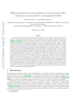 Efficient adjustment sets for population average treatment effect
  estimation in non-parametric causal graphical models