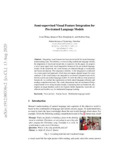 Semi-supervised Visual Feature Integration for Pre-trained Language
  Models