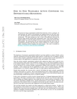 End to End Trainable Active Contours via Differentiable Rendering