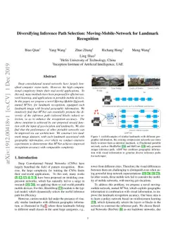 Diversifying Inference Path Selection: Moving-Mobile-Network for
  Landmark Recognition