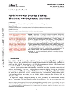Fair Division with Bounded Sharing: Binary and Non-Degenerate Valuations