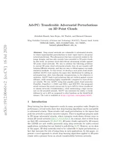 AdvPC: Transferable Adversarial Perturbations on 3D Point Clouds
