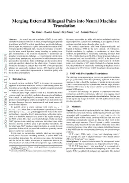 Merging External Bilingual Pairs into Neural Machine Translation