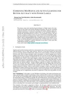 Combining MixMatch and Active Learning for Better Accuracy with Fewer
  Labels