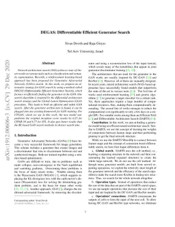 DEGAS: Differentiable Efficient Generator Search