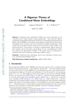 A Rigorous Theory of Conditional Mean Embeddings