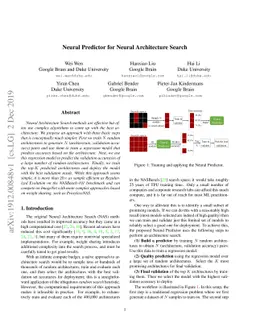 Neural Predictor for Neural Architecture Search