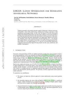 LOGAN: Latent Optimisation for Generative Adversarial Networks