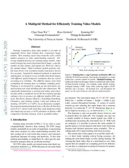 A Multigrid Method for Efficiently Training Video Models