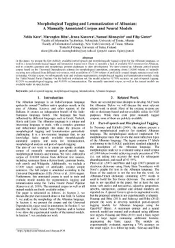 Morphological Tagging and Lemmatization of Albanian: A Manually
  Annotated Corpus and Neural Models