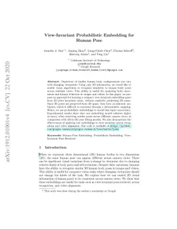 View-Invariant Probabilistic Embedding for Human Pose