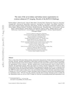 The state of the art in kidney and kidney tumor segmentation in
  contrast-enhanced CT imaging: Results of the KiTS19 Challenge