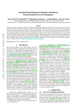 Learning Word Ratings for Empathy and Distress from Document-Level User
  Responses