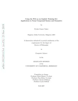 Using the Web as an Implicit Training Set: Application to Noun Compound
  Syntax and Semantics