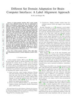 Different Set Domain Adaptation for Brain-Computer Interfaces: A Label
  Alignment Approach