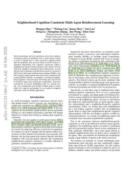 Neighborhood Cognition Consistent Multi-Agent Reinforcement Learning