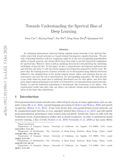Towards Understanding the Spectral Bias of Deep Learning