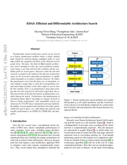 EDAS: Efficient and Differentiable Architecture Search