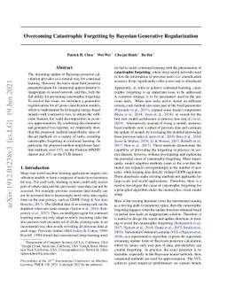 Overcoming Catastrophic Forgetting by Generative Regularization