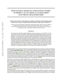 Explainable artificial intelligence model to predict acute critical
  illness from electronic health records