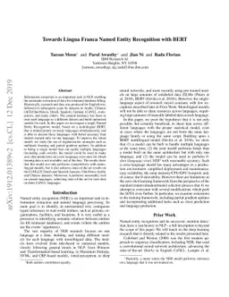 Towards Lingua Franca Named Entity Recognition with BERT