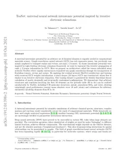 TeaNet: universal neural network interatomic potential inspired by
  iterative electronic relaxations