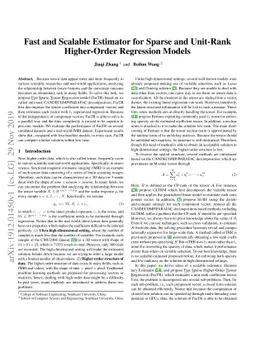 Fast and Scalable Estimator for Sparse and Unit-Rank Higher-Order
  Regression Models