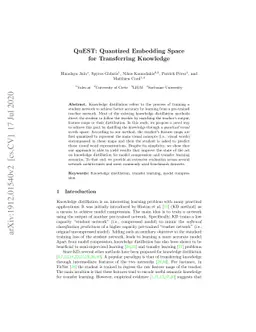 QUEST: Quantized embedding space for transferring knowledge