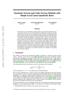 Stochastic Newton and Cubic Newton Methods with Simple Local
  Linear-Quadratic Rates