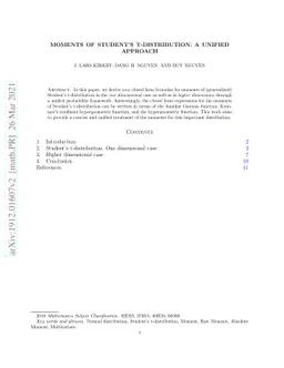 Moments of Student's t-distribution: A Unified Approach