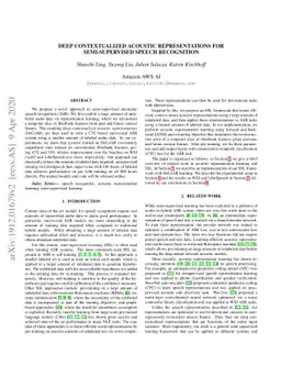 Deep Contextualized Acoustic Representations For Semi-Supervised Speech
  Recognition