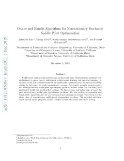 Online and Bandit Algorithms for Nonstationary Stochastic Saddle-Point
  Optimization