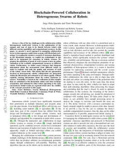 Blockchain-Powered Collaboration in Heterogeneous Swarms of Robots