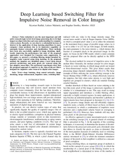 Deep Learning based Switching Filter for Impulsive Noise Removal in
  Color Images