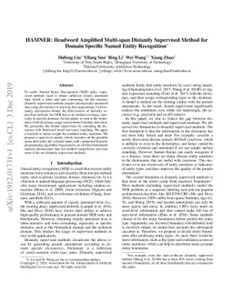HAMNER: Headword Amplified Multi-span Distantly Supervised Method for
  Domain Specific Named Entity Recognition