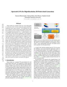 Spectral-GANs for High-Resolution 3D Point-cloud Generation