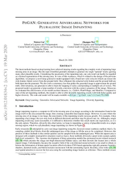 PiiGAN: Generative Adversarial Networks for Pluralistic Image Inpainting