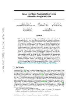 Knee Cartilage Segmentation Using Diffusion-Weighted MRI