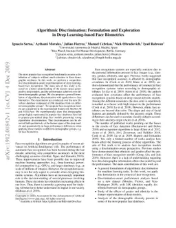 Algorithmic Discrimination: Formulation and Exploration in Deep
  Learning-based Face Biometrics