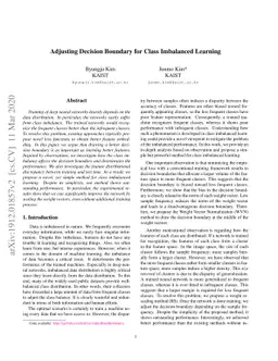 Adjusting Decision Boundary for Class Imbalanced Learning