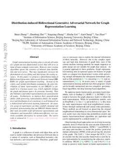 Distribution-induced Bidirectional Generative Adversarial Network for
  Graph Representation Learning