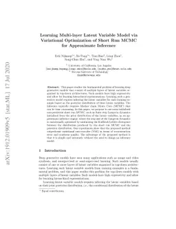 Learning Multi-layer Latent Variable Model via Variational Optimization
  of Short Run MCMC for Approximate Inference