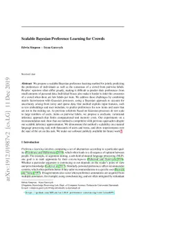 Scalable Bayesian Preference Learning for Crowds