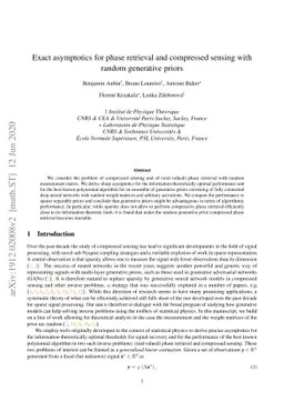 Exact asymptotics for phase retrieval and compressed sensing with random
  generative priors